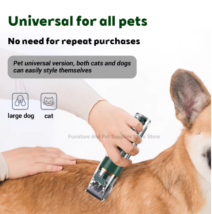 Professional Pet Grooming Clippers – Cordless USB Rechargeable Dog & Cat Hair Trimmer with LED Display