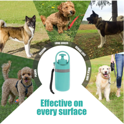 Portable Dog Poop Scooper with Built-In Bag Dispenser – One-Handed Pet Waste Picker