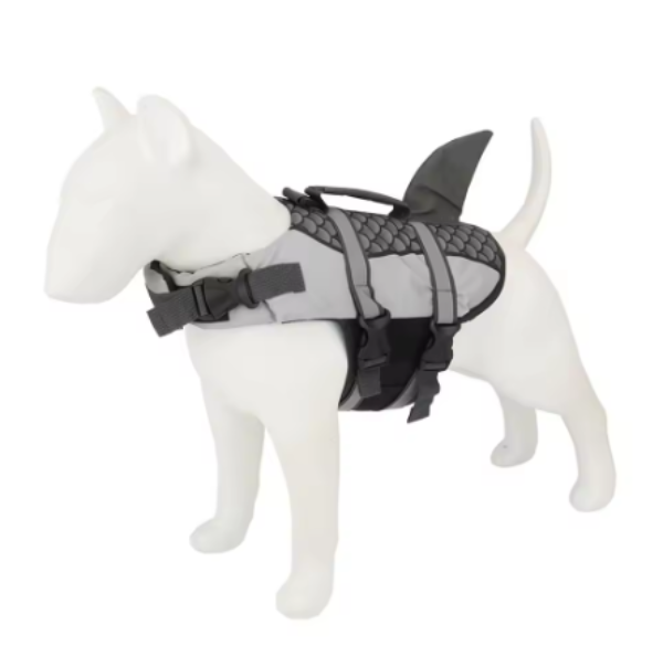 Dog Life Jacket β Shark Fin Design, Adjustable Reflective Pet Swimming Vest with Rescue Handle