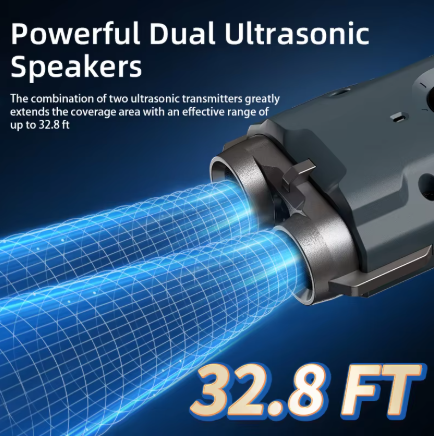 2-in-1 Ultrasonic Dog Trainer & Anti-Bark Device – Rechargeable Dog Repeller with Flashlight
