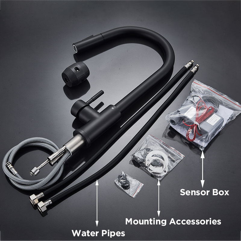 Black Touch Sensor Kitchen Faucet - Pull Out Sprayer