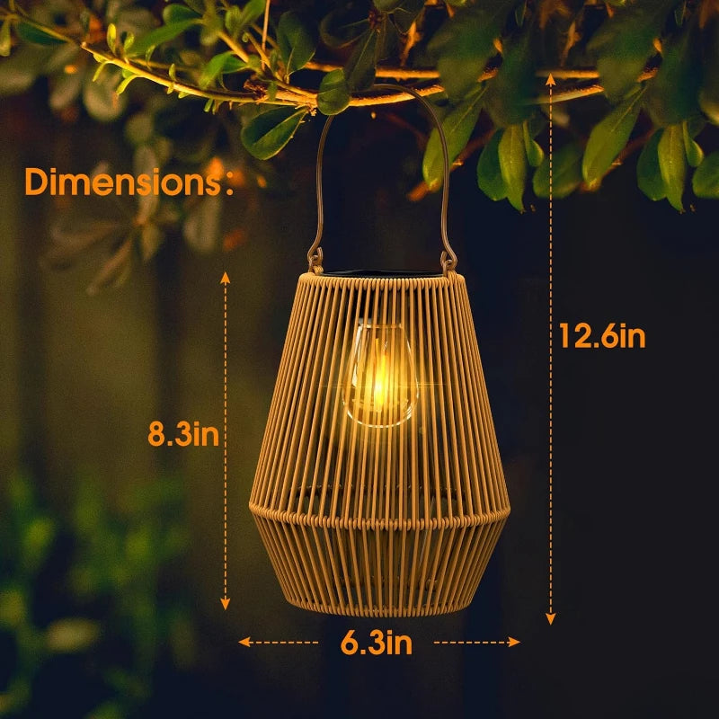 Outdoor Solar Lanterns - Handwoven Tungsten for Garden & Villa
