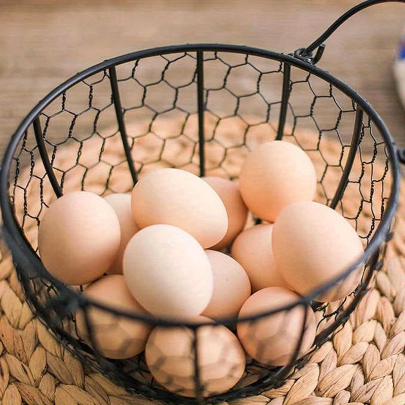 Egg Storage Basket - Durable Iron Farmhouse Decor