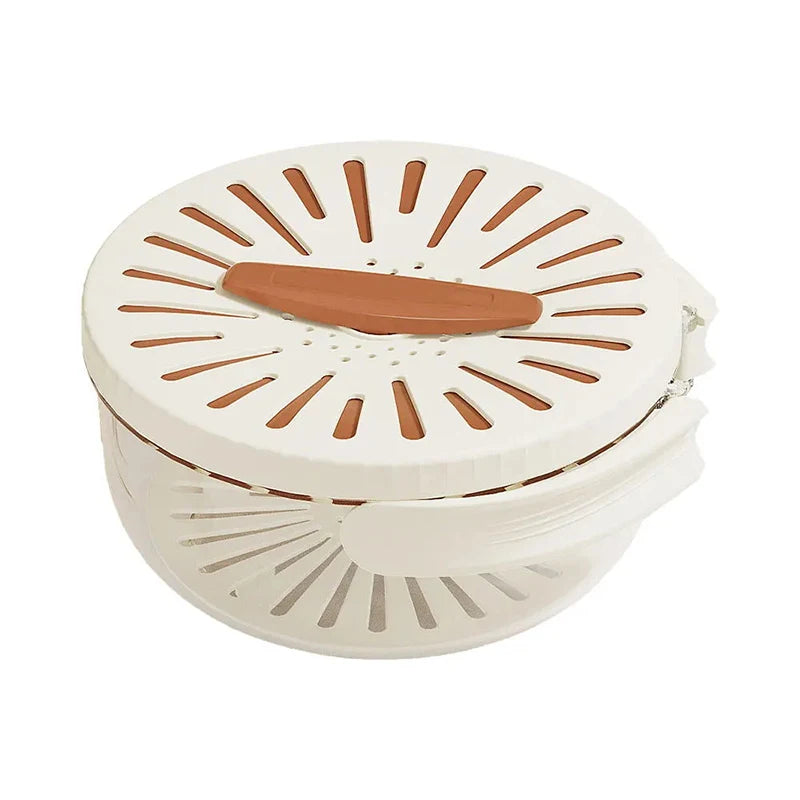 2-In-1 Fruit & Veggie Drain Basket with Lid & Hidden Handle