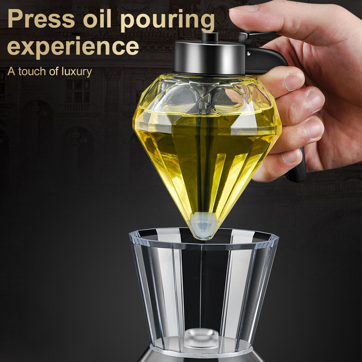 Diamond Glass Honey Dispenser 200ml - Stylish Kitchen Essential