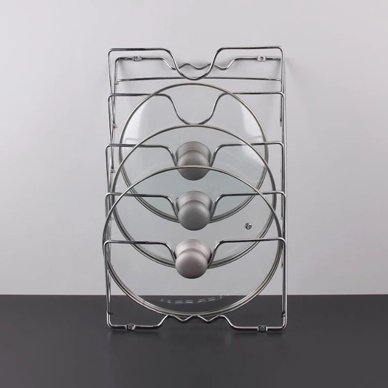 Durable Pot Lid Holder - Space-Saving Kitchen Shelf