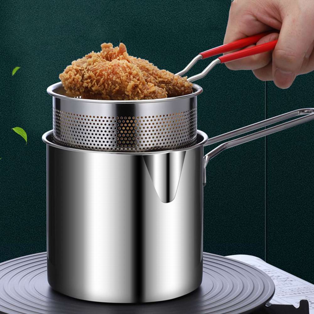 Deep Frying Pot with Basket - Stainless Steel Kitchen Essential