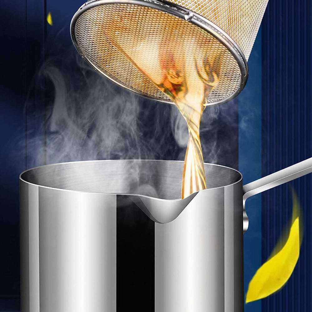 Deep Frying Pot with Basket - Stainless Steel Kitchen Essential