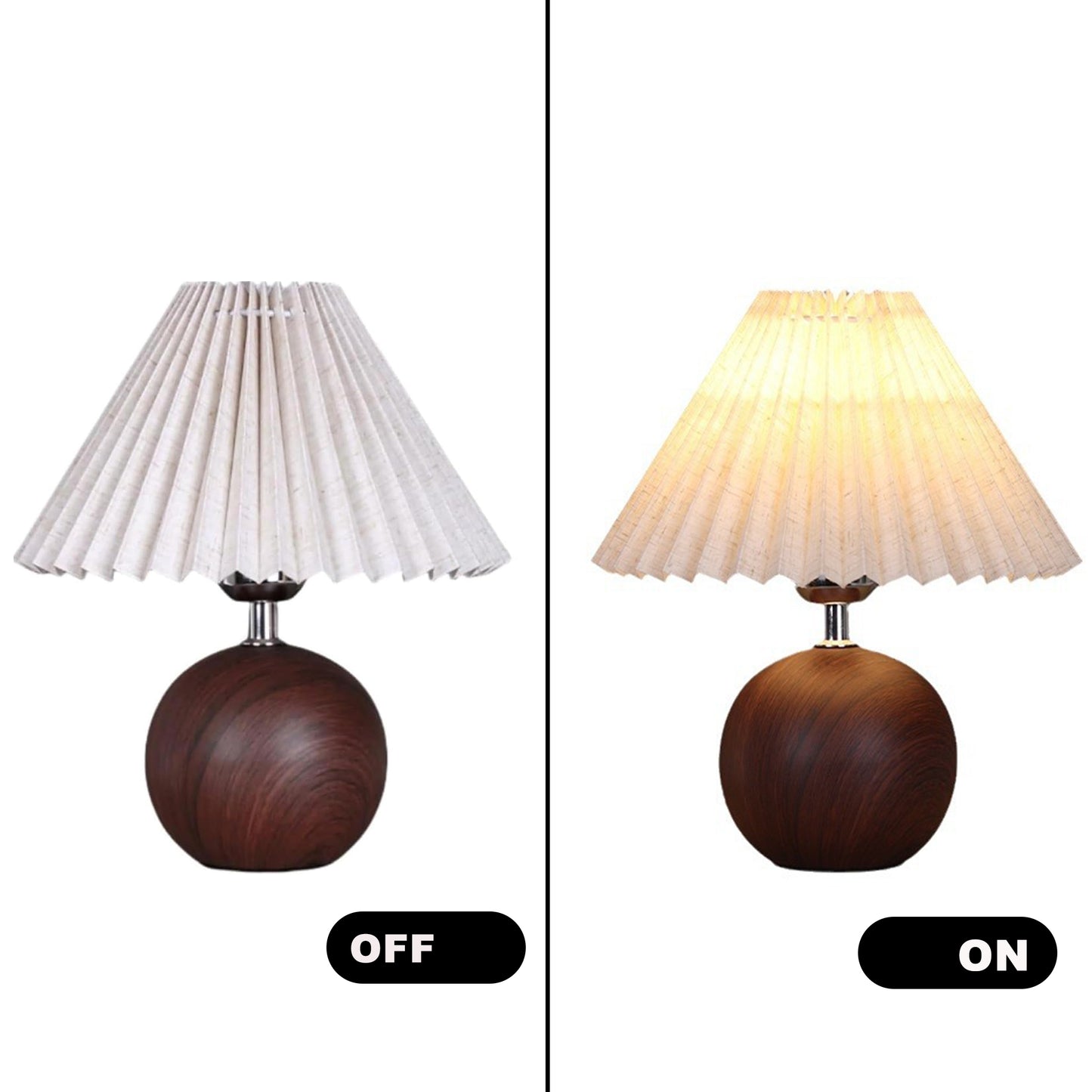 LED Table Lamp Nordic Pleated Fabric Tricolour Light