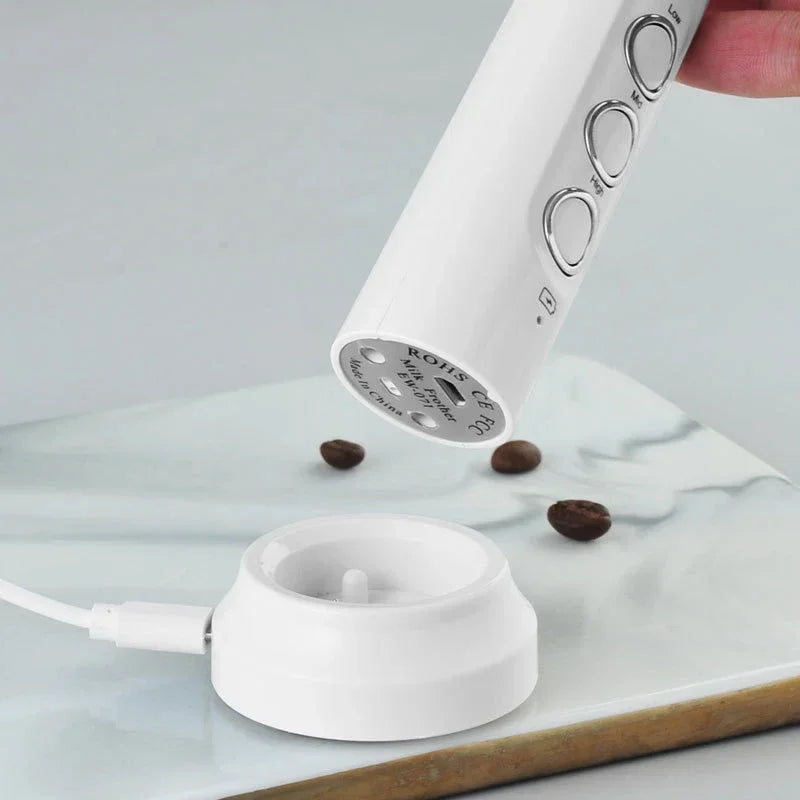 Electric Milk Frother 3-in-1 USB Rechargeable Coffee Mixer