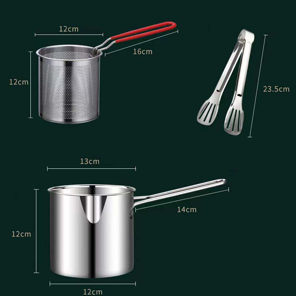 Deep Frying Pot with Basket - Stainless Steel Kitchen Essential