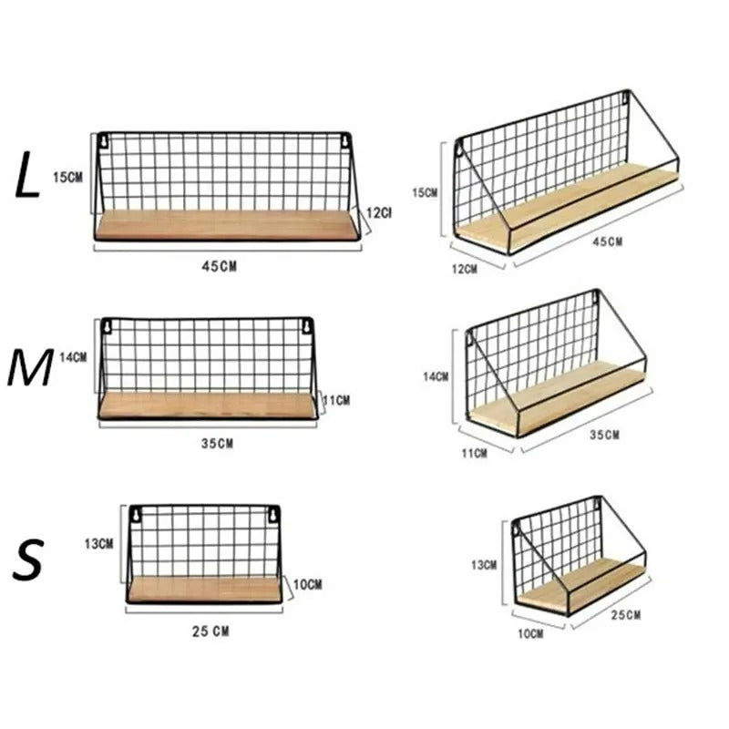 Wooden & Iron Shelf: Home Organizer for Kitchen & Bath