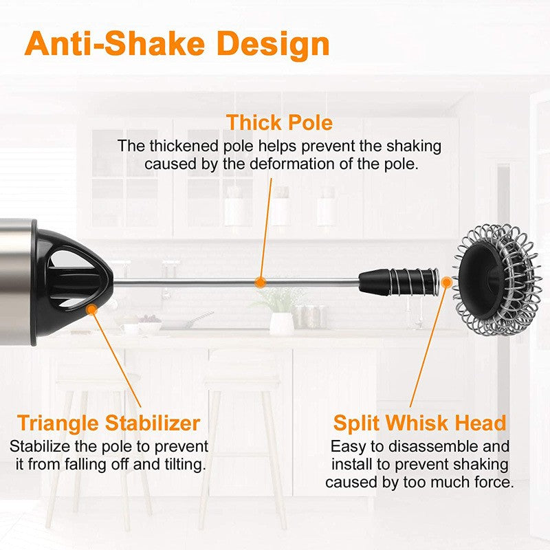Electric Milk Frother Handheld Mini Coffee Foamer Whisk