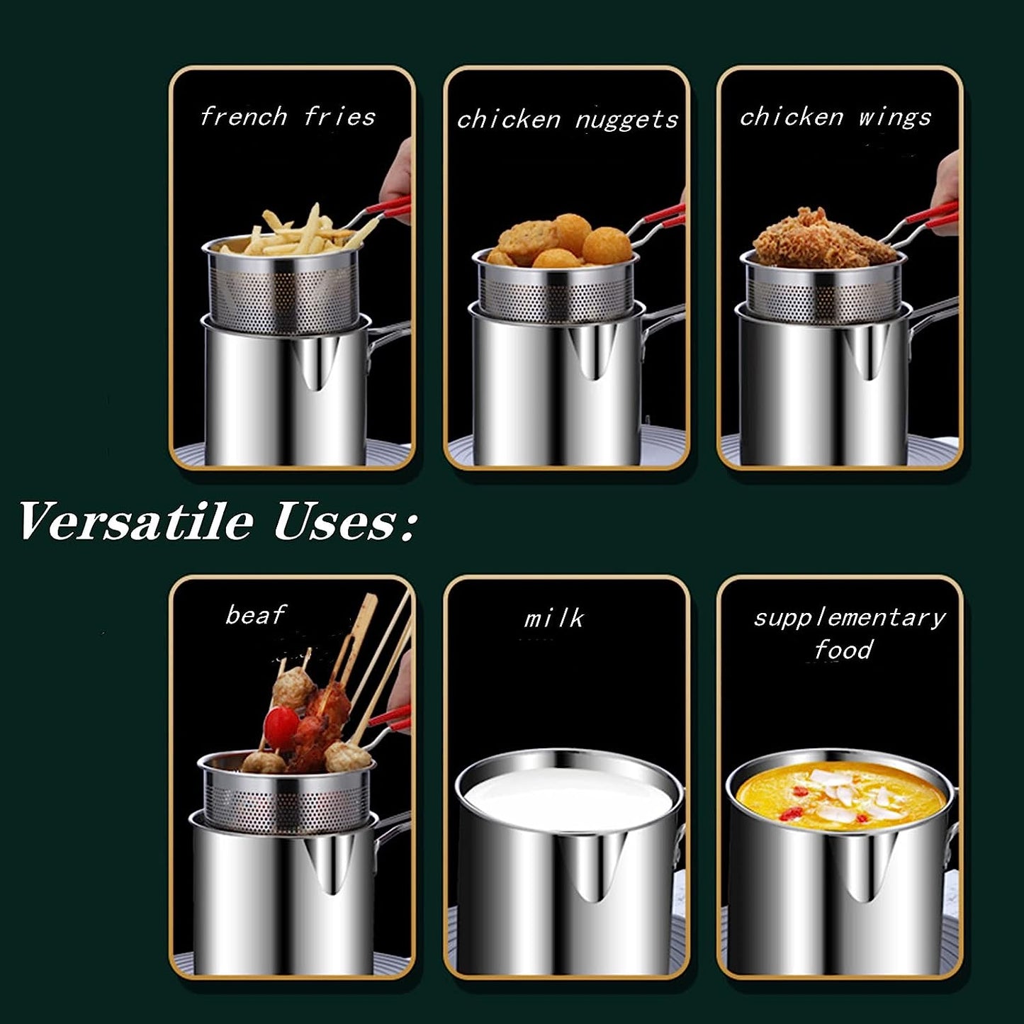 Deep Frying Pot with Basket - Stainless Steel Kitchen Essential