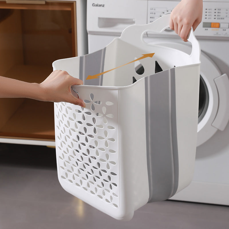 Folding Laundry Basket: Wall-Mounted Bathroom Organizer