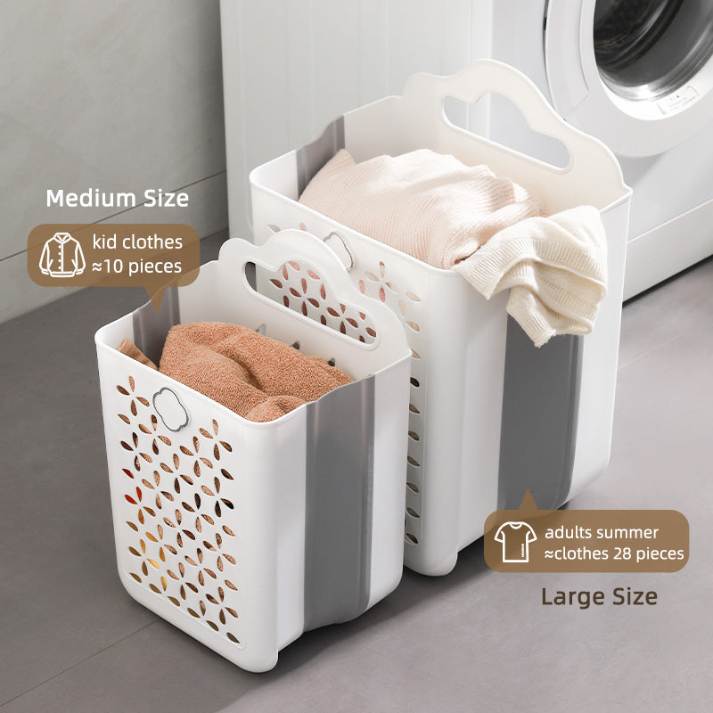 Folding Laundry Basket: Wall-Mounted Bathroom Organizer