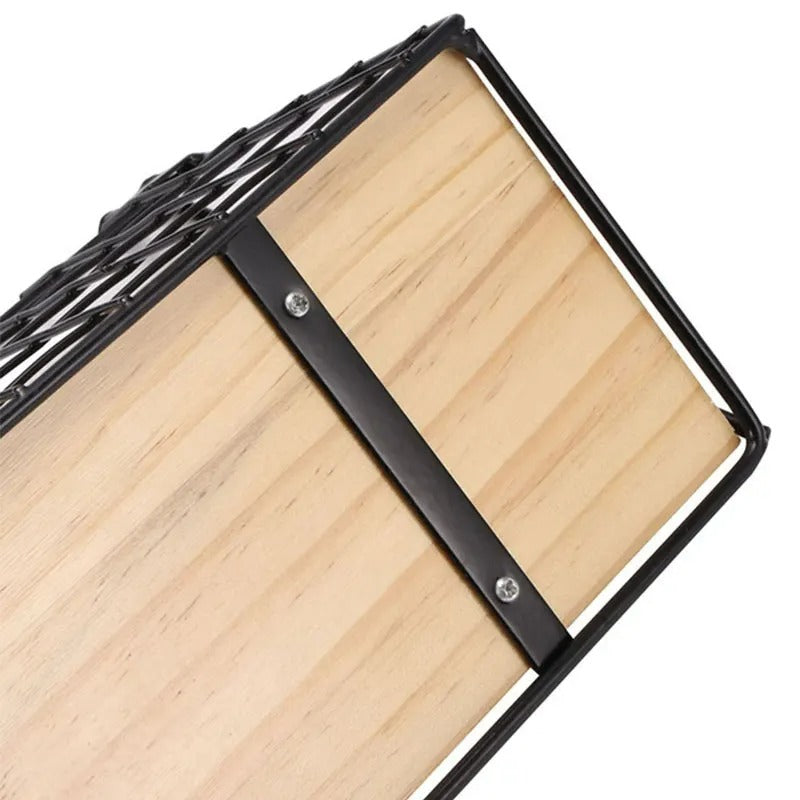 Wooden & Iron Shelf: Home Organizer for Kitchen & Bath