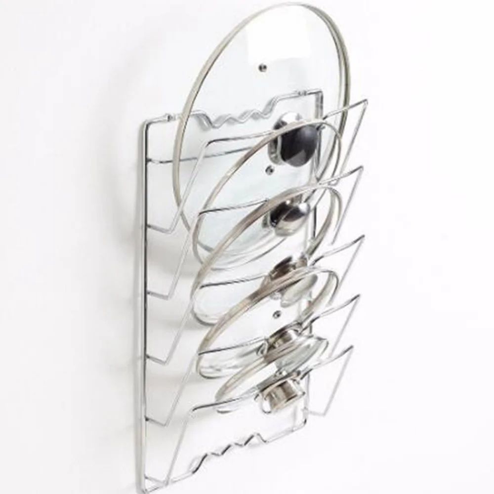 Durable Pot Lid Holder - Space-Saving Kitchen Shelf
