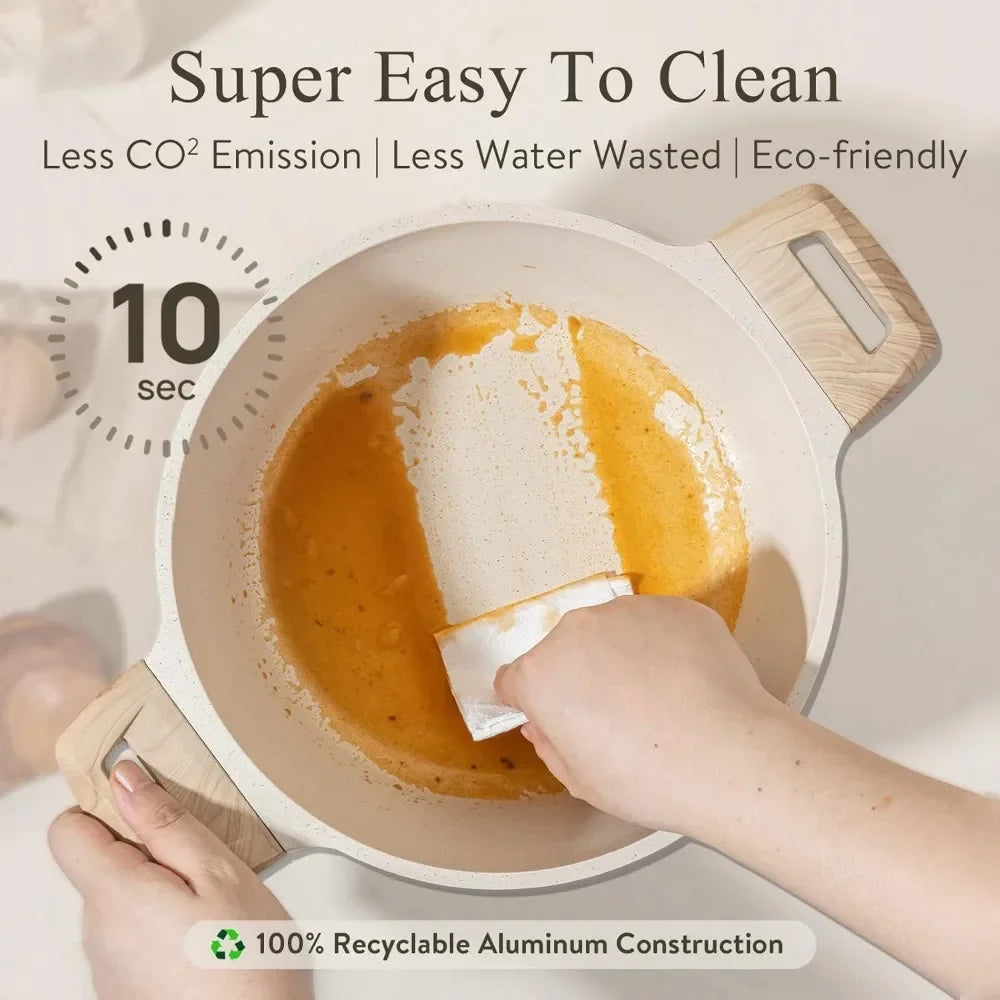 Cookware Set - Nonstick - 22pcs - White Granite Induction Ready