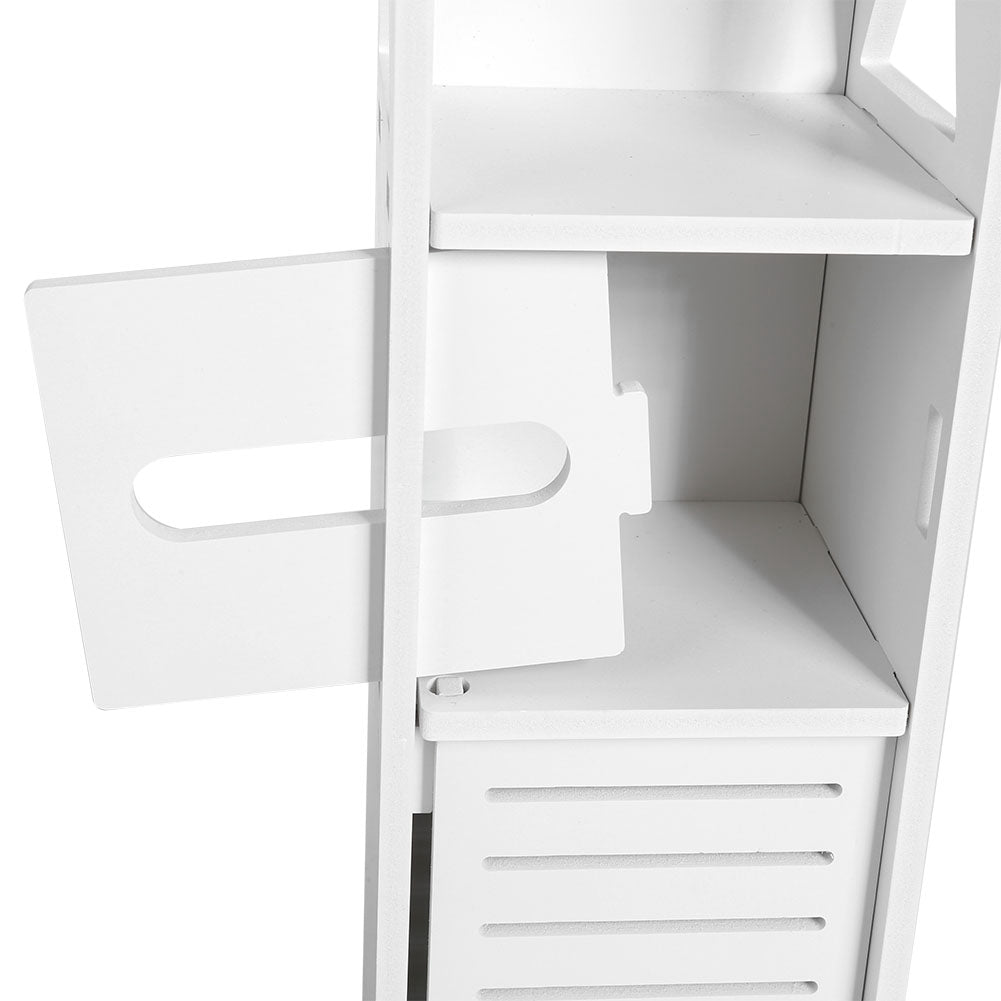 Bathroom Cabinet 80x15.5CM White Wood Storage Shelf