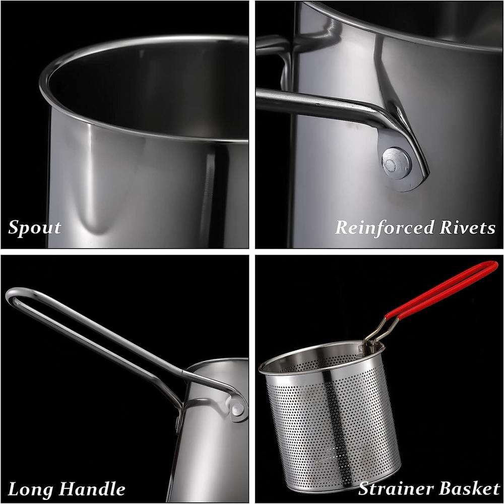 Deep Frying Pot with Basket - Stainless Steel Kitchen Essential