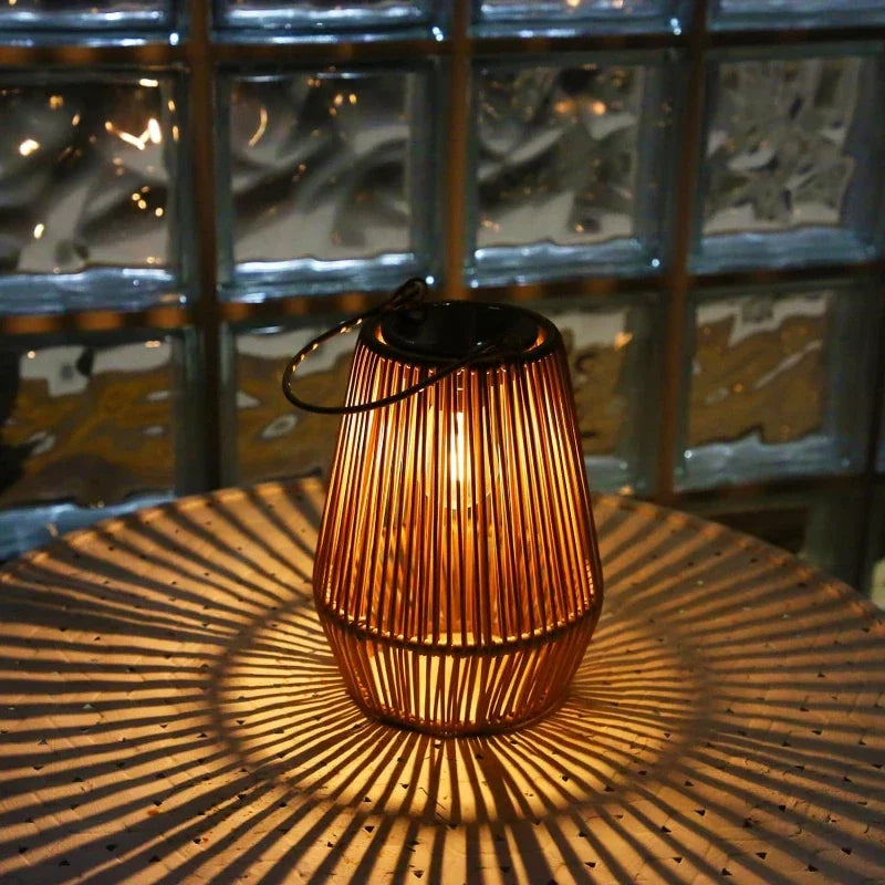 Outdoor Solar Lanterns - Handwoven Tungsten for Garden & Villa