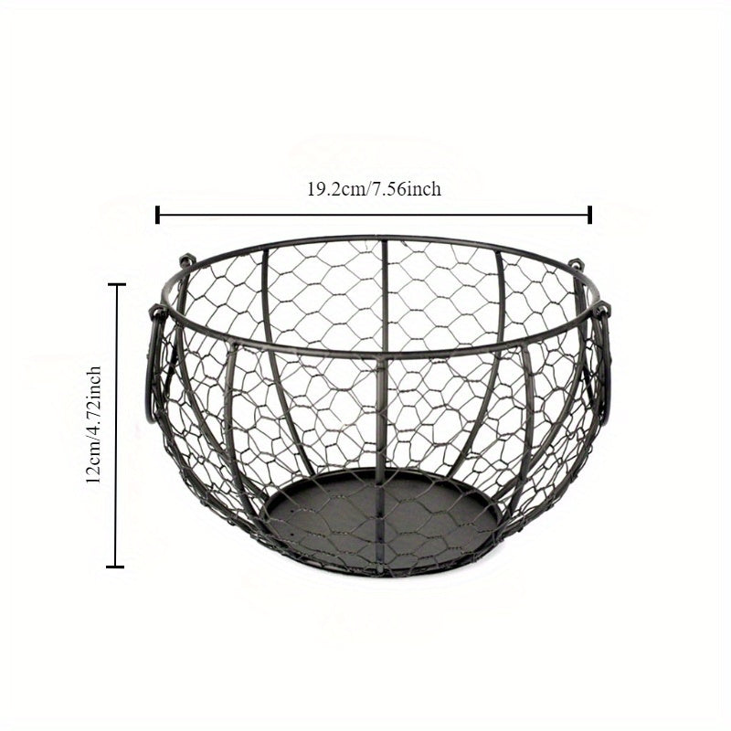 Egg Storage Basket - Durable Iron Farmhouse Decor