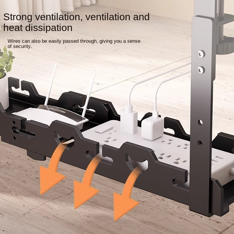Home Office Desk Organizer - Metal Cable Management Tray