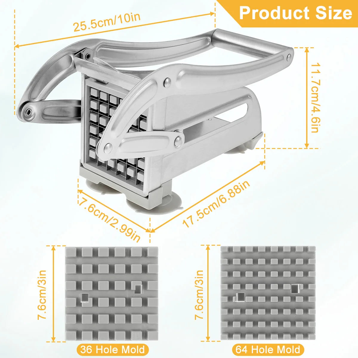 Stainless Steel Potato Cutter & French Fry Slicer