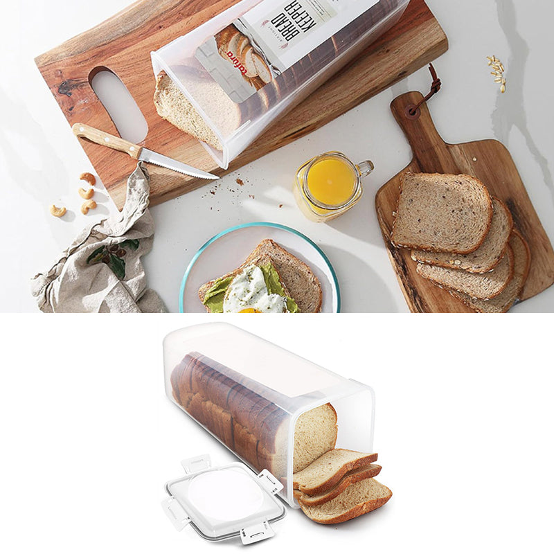 Clear Airtight Bread Container - Tall Bread Saver with Lid