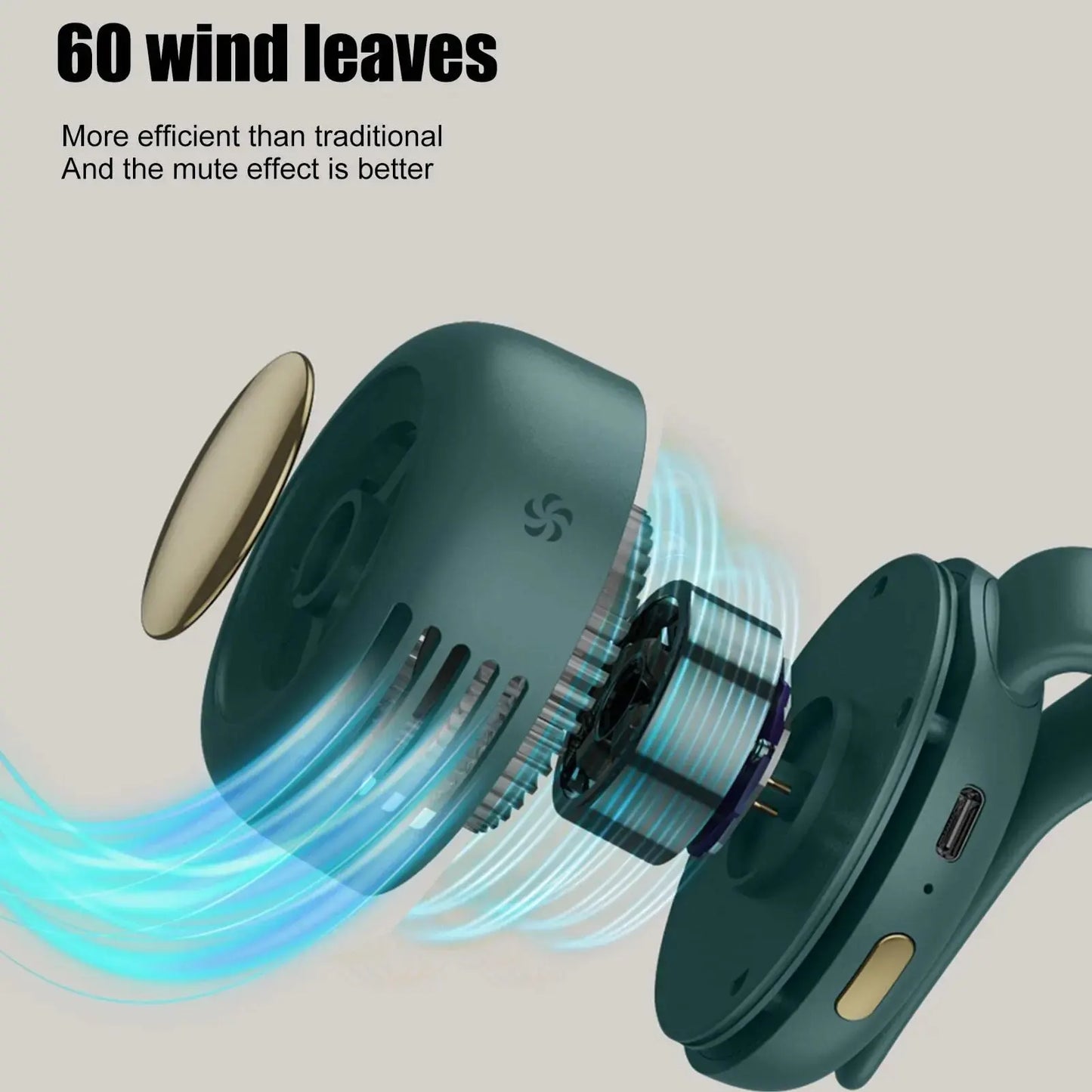 Portable Clip Fan 3-Speed USB Rechargeable Mini Whirlwind