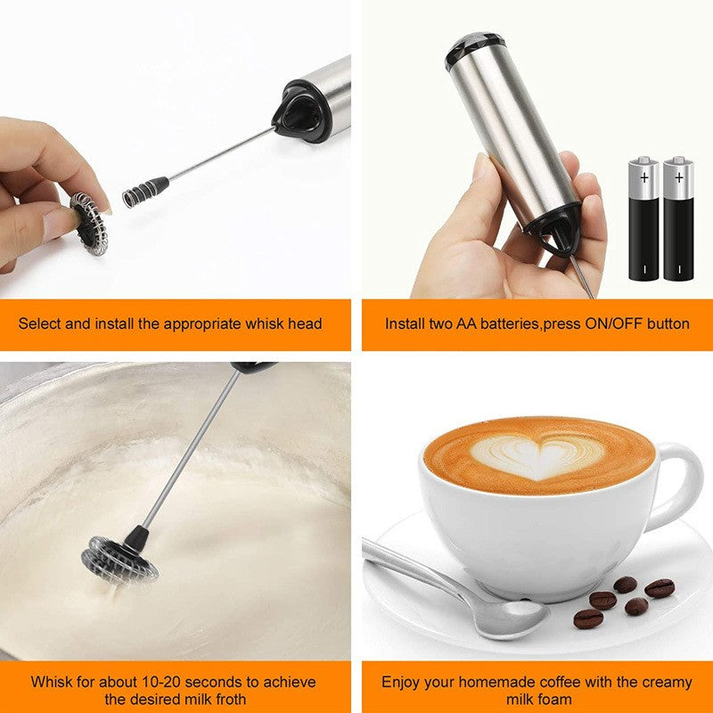 Electric Milk Frother Handheld Mini Coffee Foamer Whisk