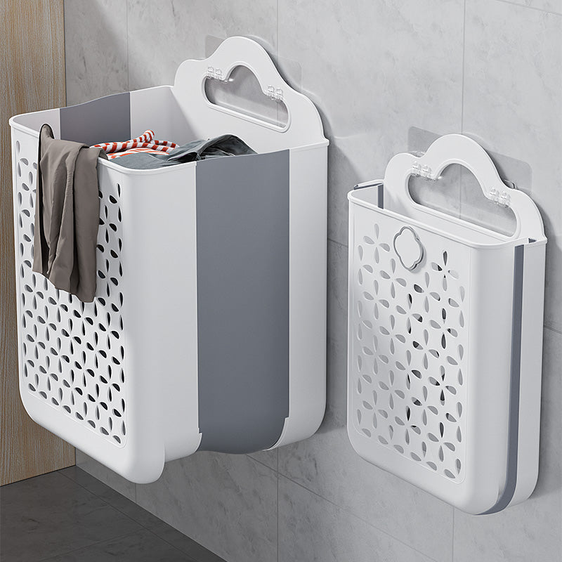 Folding Laundry Basket: Wall-Mounted Bathroom Organizer
