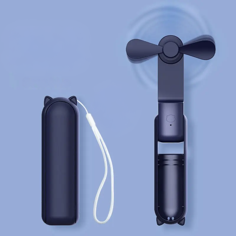 USB Rechargeable 2000mAh Mini Fan: Quiet, Foldable, Handy