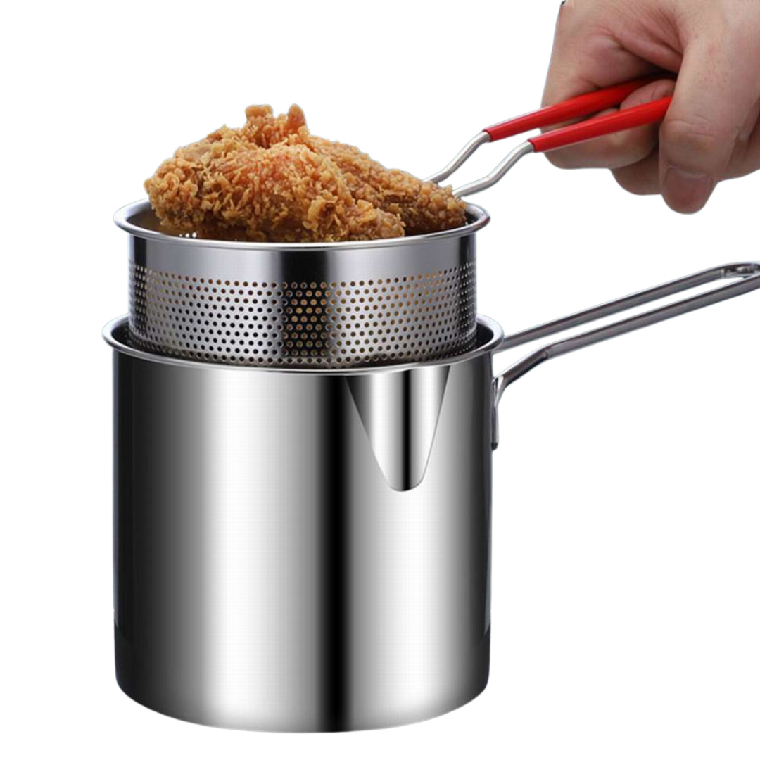 Deep Frying Pot with Basket - Stainless Steel Kitchen Essential