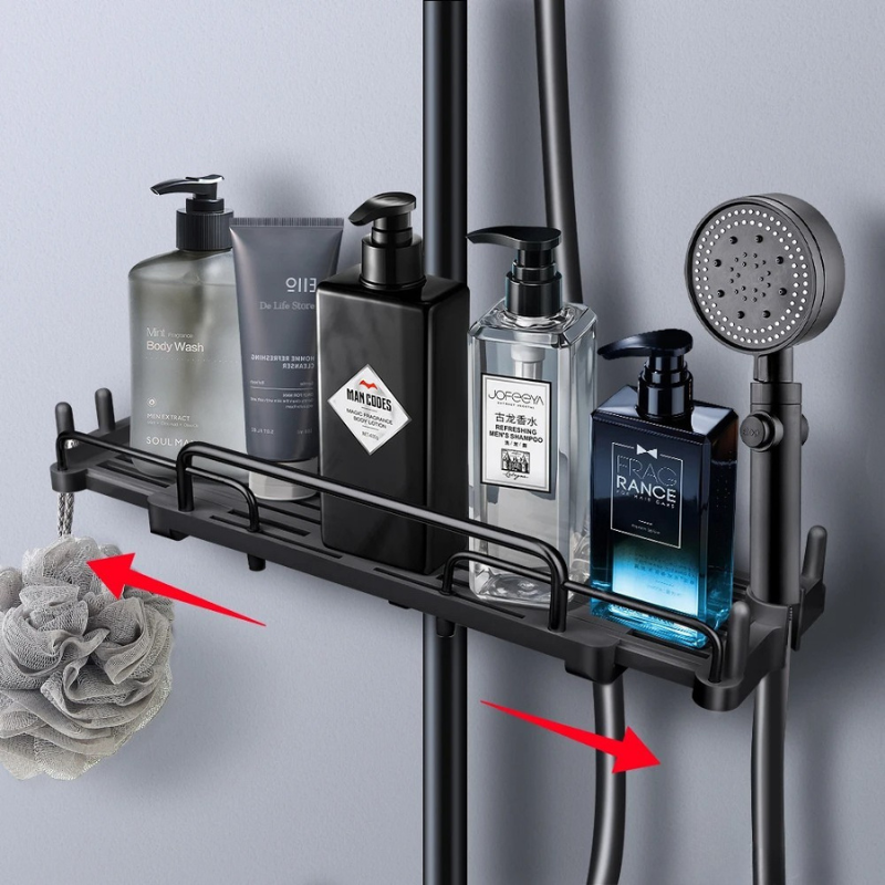 Adjustable Shower Shelf - Easy Install, No Drill, 18-26MM Fit