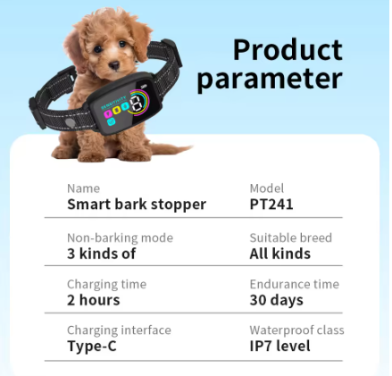 Smart Anti-Bark Dog Training Collar – Rechargeable No Bark Collar with Vibration