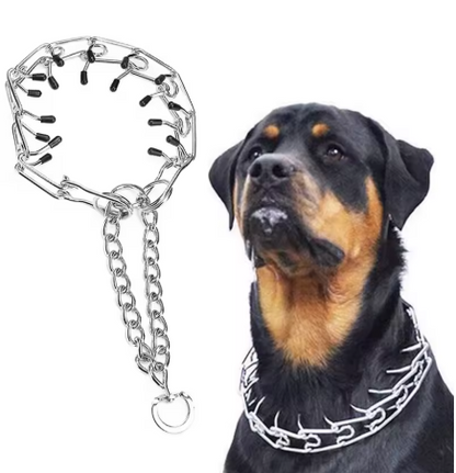 Adjustable Dog Training Collar – Durable Stainless Steel Training Chain for Large Dogs