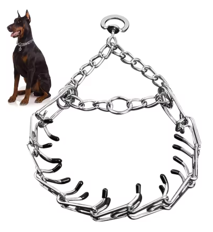 Adjustable Dog Training Collar – Durable Stainless Steel Training Chain for Large Dogs