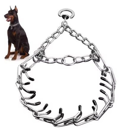 Adjustable Dog Training Collar – Durable Stainless Steel Training Chain for Large Dogs