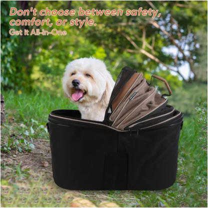 Portable Pet Bike Basket Carrier for Small Dogs & Cats – Padded Bicycle Travel Carrier
