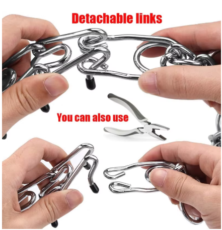 Adjustable Dog Training Collar – Durable Stainless Steel Training Chain for Large Dogs