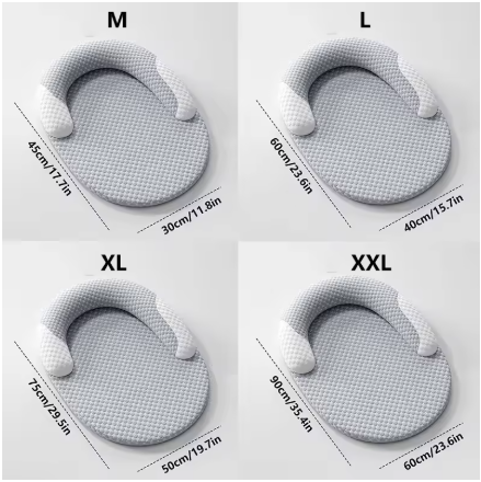 Cooling Pet Bed with Bolster Pillow – Breathable Ice Silk Washable Dog Bed with Non-Slip Bottom