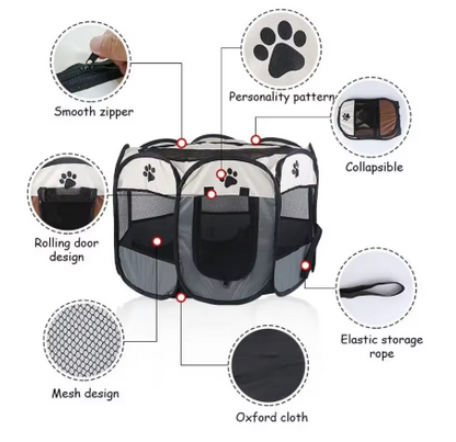Portable Foldable Pet Playpen for Dogs & Cats