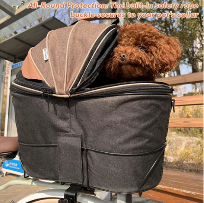 Portable Pet Bike Basket Carrier for Small Dogs & Cats – Padded Bicycle Travel Carrier