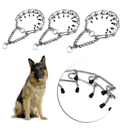 Adjustable Dog Training Collar – Durable Stainless Steel Training Chain for Large Dogs