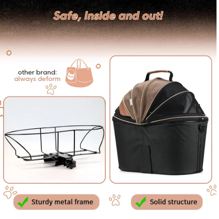 Portable Pet Bike Basket Carrier for Small Dogs & Cats – Padded Bicycle Travel Carrier
