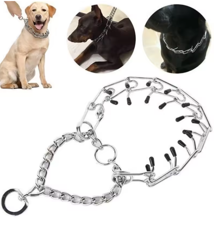 Adjustable Dog Training Collar – Durable Stainless Steel Training Chain for Large Dogs