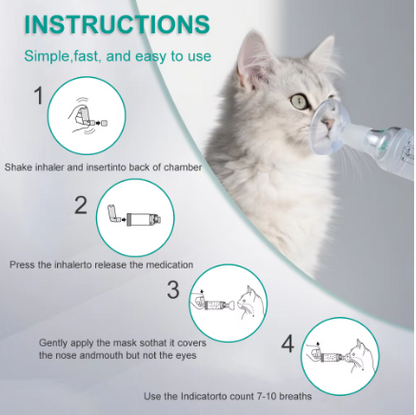 Pet Inhaler Spacer with Silicone Masks – Aerosol Chamber for Dogs & Cats