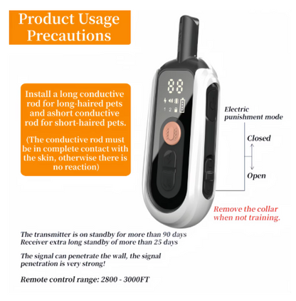 Waterproof Remote Dog Training Collar – Rechargeable Vibration, Beep & Static Training System for Small, Medium & Large Dogs